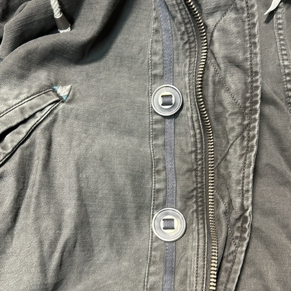 Free People Womens S Oversized Surplus Utility Hooded Jacket Army charcoal, gray - Picture 7 of 9